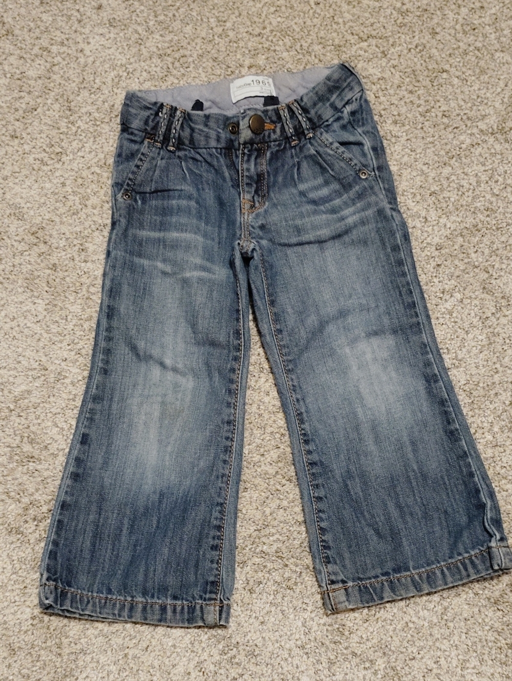 GAP Kids Washed Blue Wide-Leg Denim Jeans